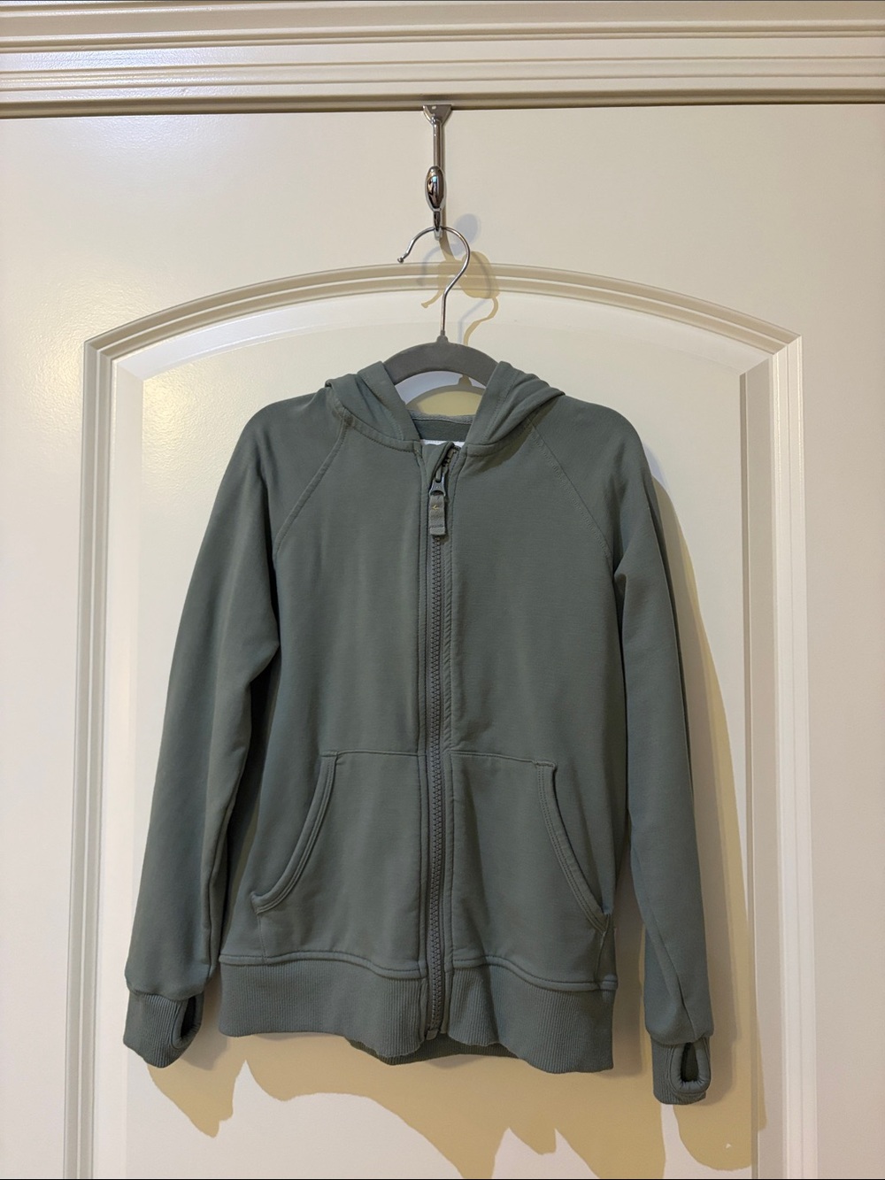 YOUTH Zip-Up Hooded Jacket in Sage Green